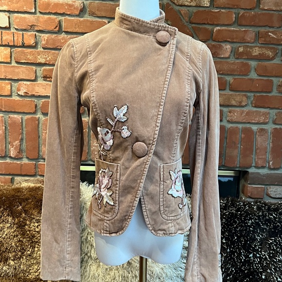 Embroidered Cropped Bolero Cord Jacket - Picture 4 of 10